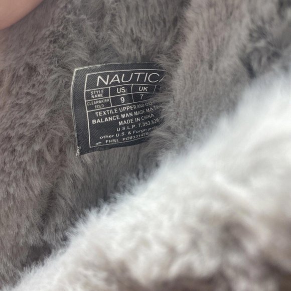 NAUTICA Women's FAUX FUR LINED step in slippers w/sole in GRAY sz 9 US -  VGUC - Picture 7 of 7